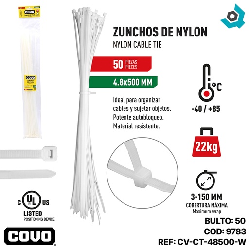 [9783] TIRRAJE NYLON BLANCO 4.8-500MM COVO