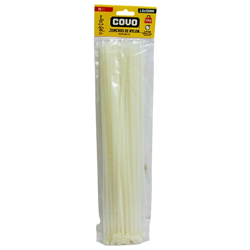 [9792] TIRRAJE NYLON BLANCO 4.8X350MM COVO