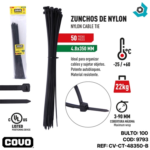[9793] TIRRAJE NYLON NEGRO 4.8-350MM COVO