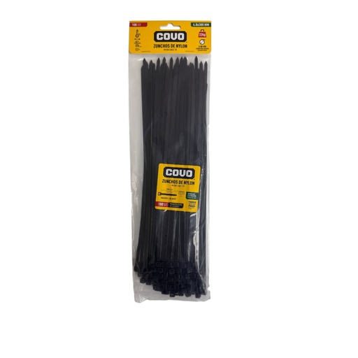 [9795] TIRRAJE NYLON NEGRO 4.8-300MM 100PZAS COVO
