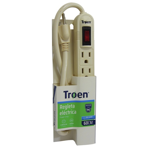 [9861] REGLETA ELECTRICA 6 TOMAS CON TIERRA TROEN