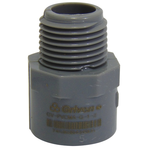 [9866] ADAPTADOR PVC 1/2" MACHO GRIS GRIVEN