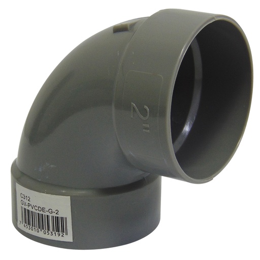 [9910] CODO 90GR 2" PVC CXC GRIS GRIVEN