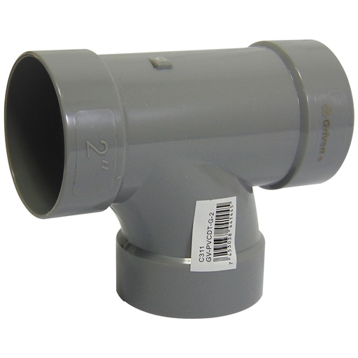 [9911] TEE PVC 2" SENCILLA GRIS GRIVEN