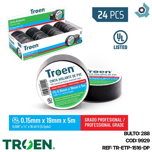 [9929] TEIPE ELECTRICO 5M AISLANTE TROEN