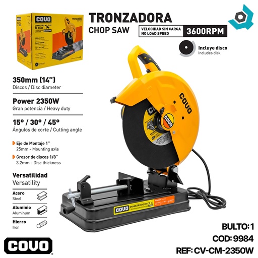 [9984] TRONZADORA 14" 2350W COVO