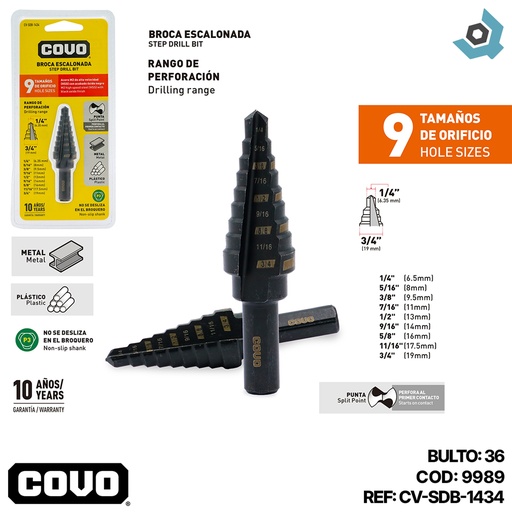 [9989] MECHA 3/8" MULTIMATERIAL ESCALONADA COVO