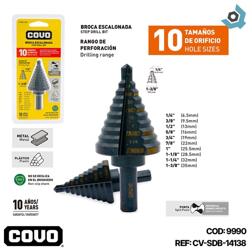 [9990] MECHA 3/8" MULTIMATERIAL ESCALONADA COVO