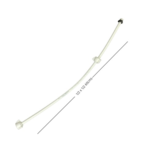 [11043] MANGUERA PLASTICA FLEXIBLE 1/2" X 1/2" 60 CMS METALES ALEADOS