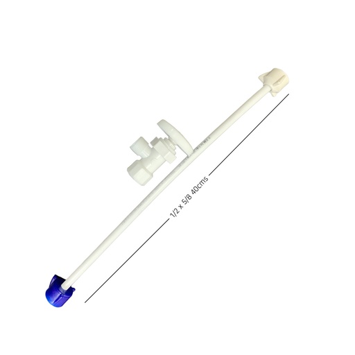 [11046] COMBO MANGUERA PLASTICA FLEXIBLE 1/2" X 5/8" 40 CMS MAS LLAVE DE ARRESTO 1/2" X 5/8" METALES ALEADOS