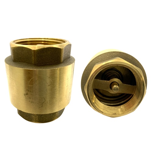 [11050] VALVULA CHEQUE 1" VERTICAL BRONCE CON RESORTE METALES ALEADOS