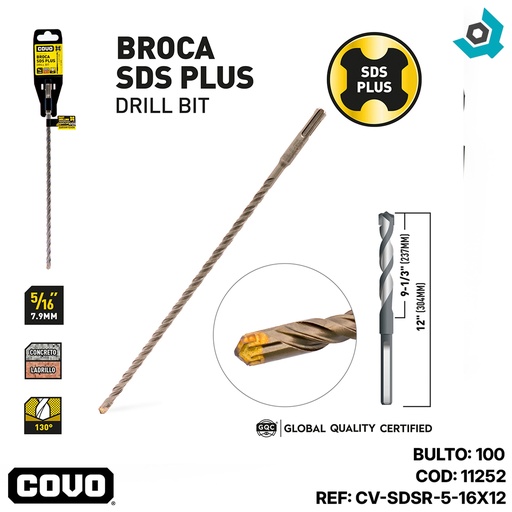 [11252] MECHA  SDS PLUS 5/16" X 12" COVO