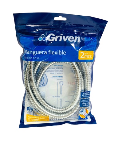[11271] MANGUERA FLEXIBLE 1/2" 2M CROMADO GRIVEN
