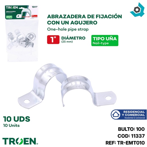 [11337] ABRAZADERAS 1" 10 PZS TROEN