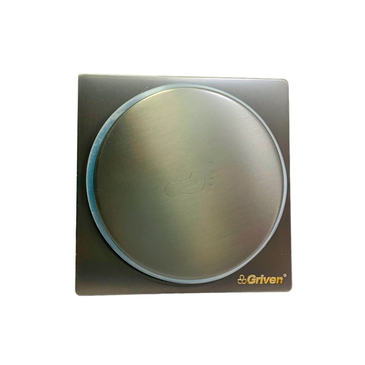 [11340] DESAGUE DE PISO 4" X 4" PUSH GRIS METALICO ACERO INOXIDABLE GRIVEN GUN METAL