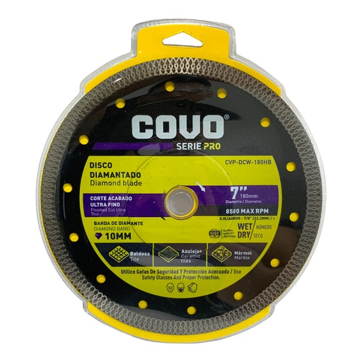 [11362] DISCO DIAMANTADO 7" CORTE ULTRA FINO COVO PRO