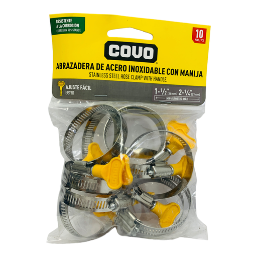 [11366] ABRAZADERA CON MANIJA 1-1/2" A 2-1/4" 10 PZAS COVO