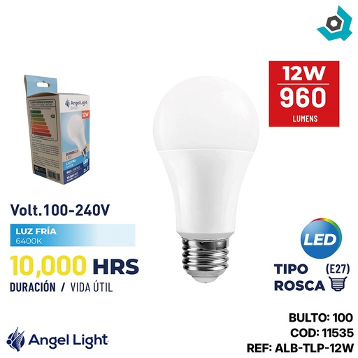 [11535] BOMBILLO LED 12W MULTIVOLTAJE ANGEL LIGHT BASIC