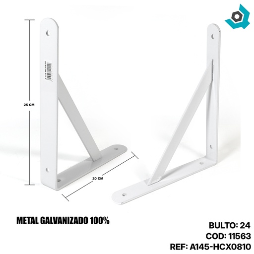 [11563] ANGULO SOPORTE EXTRA GRUESO 25X20 CM