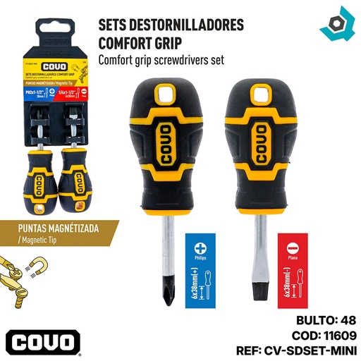 [11609] SETS DE DESTORNILLADORES MINI CONFORT GRIP COVO
