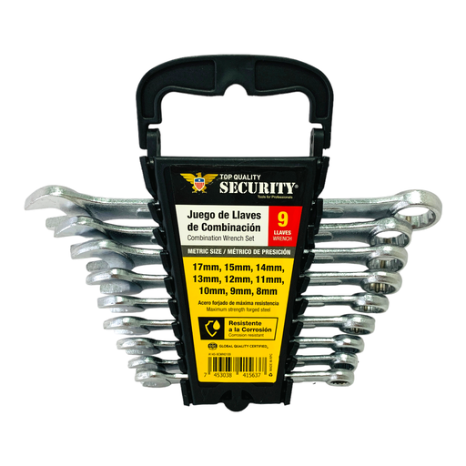 [11611] JUEGO DE LLAVES DE COMBINACION 9 PZAS SECURITY