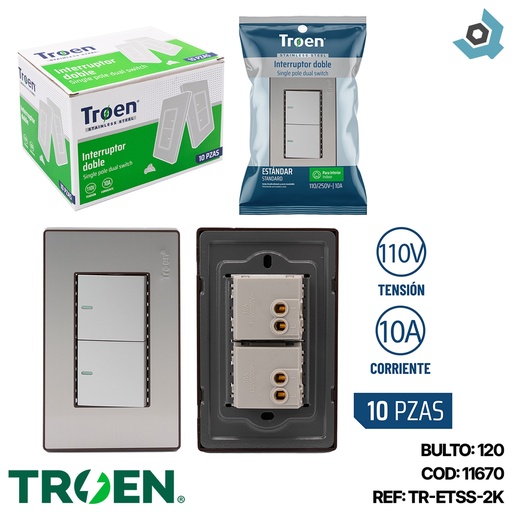 [11670] APAGADOR DOBLE ACERO INOXIDABLE TROEN
