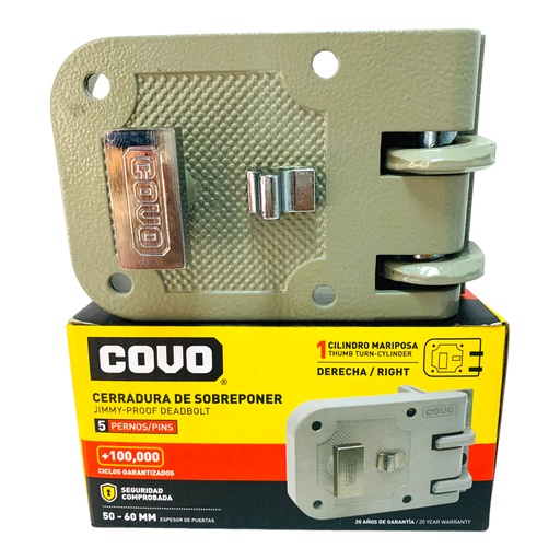 [11677] CERRADURA DE SOBREPONER DERECHA COVO