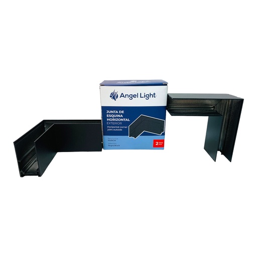 [11698] ESQUINERO HORIZONTAL EXTERIOR PARA RIEL MAGNETICO 2 PZAS NEGRO ANGEL LIGHT
