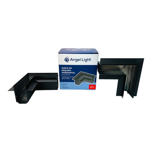 [11699] ESQUINERO HORIZONTAL INTERIOR PARA RIEL MAGNETICO 2 PZAS NEGRO  ANGEL LIGHT