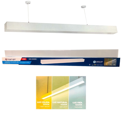 [11783] LAMPARA COLGANTE LED 40W 3 TONOS ANGEL LIGHT