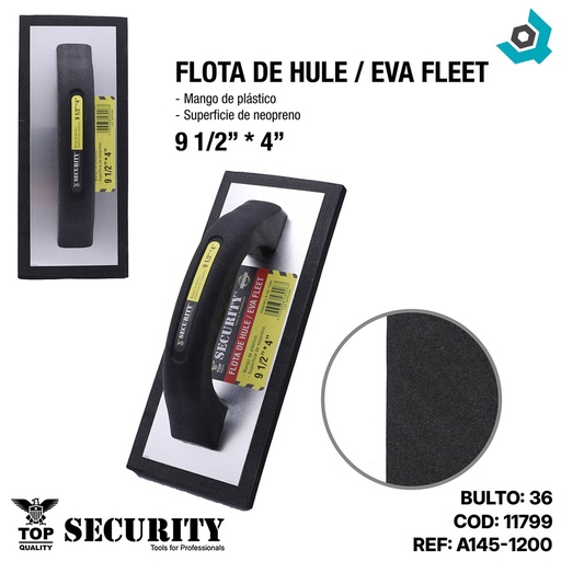 [11799] LLANA DE GOMA 9 1/2" X 4" SECURITY