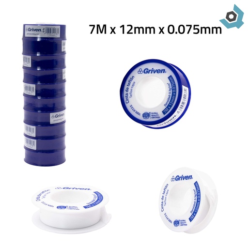 [12102] TEFLON 1/2" X 7M GRIVEN