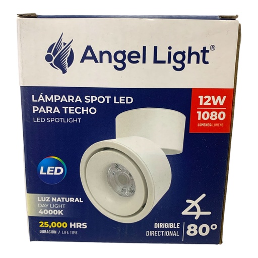 [12119] LAMPARA SPOT LED PARA TECHO 12W 4000K ANGEL LIGHT