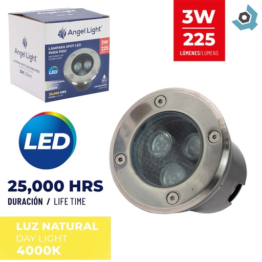 [12124] LAMPARA SPOT LED PARA PISO 3W 4000K ANGEL LIGHT