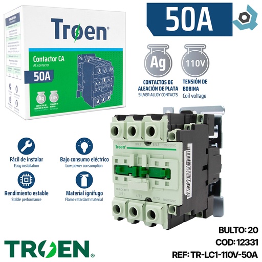 [12331] CONTACTOR CA 50A 110V TROEN