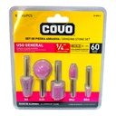 SET DE MECHAS ABRASIVAS 1/4" 5 PIEZAS COVO