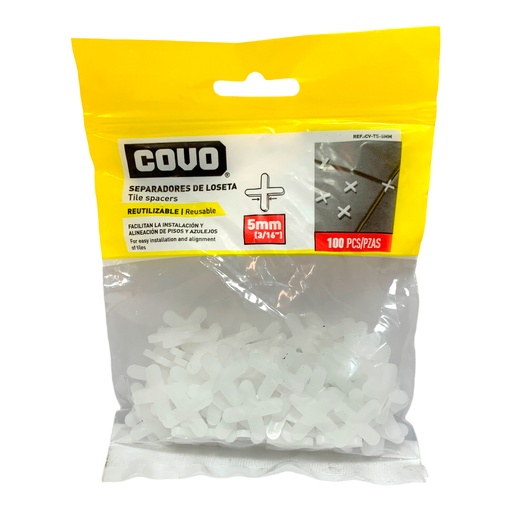 [12355] SEPARADORES DE CERAMICAS 5MM 100 PZAS COVO