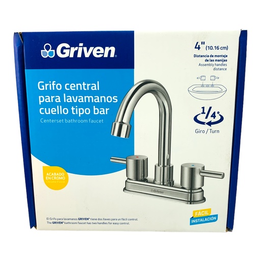 [12346] GRIFERIA CENTRAL PARA LAVAMANOS CUELLO TIPO BAR GRIVEN