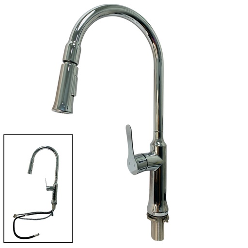[12262] GRIFERIA MONOMANDO PARA FREGADERO CUELLO EXTENSIBLE CROMADO GRIVEN ELITE