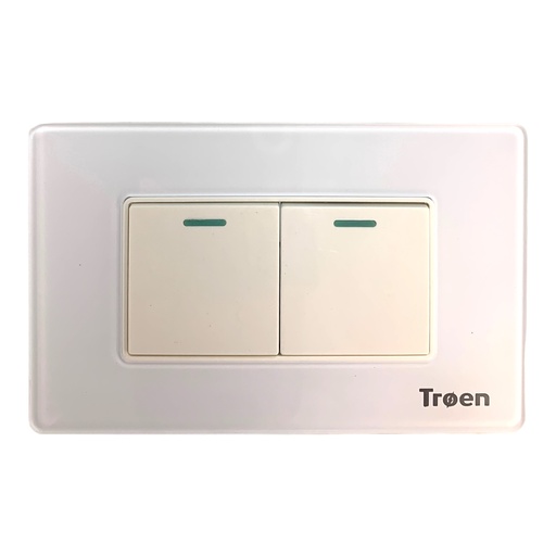 [12449] APAGADOR DOBLE 3 WAY DE ACRILICO BLANCO TROEN