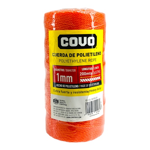 [12507] MECATILLO 1MM 200 METROS NARANJA COVO