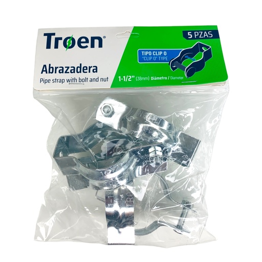 [12513] ABRAZADERA CLIP DE 1 1/2" 5 PZAS TROEN