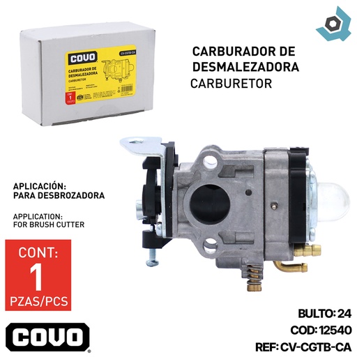 [12540] CARBURADOR PARA DESMALEZADORA REPUESTO COVO