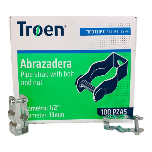 [12552] ABRAZADERA CLIP DE 1/2" 100 PZAS TROEN