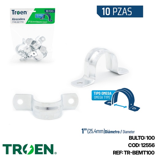 [12556] ABRAZADERA OMEGA 1" 10 PZAS TROEN