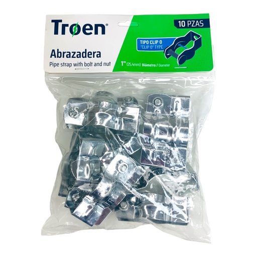[12559] ABRAZADERA CLIP DE 1" 10 PZAS TROEN