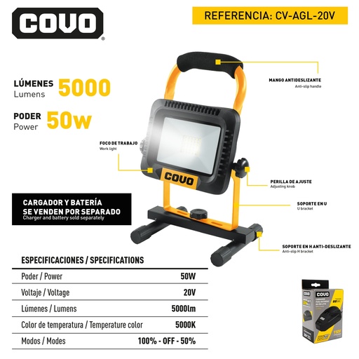 [12631] REFLECTOR LED INALAMBRICO COVO