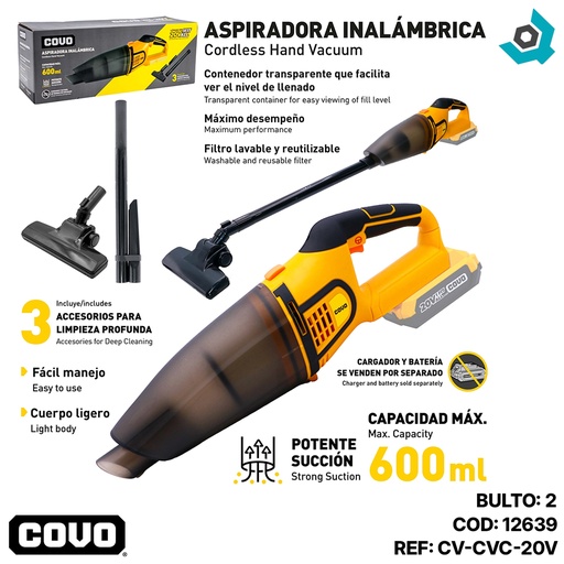 [12639] ASPIRADORA INALAMBRICA COVO