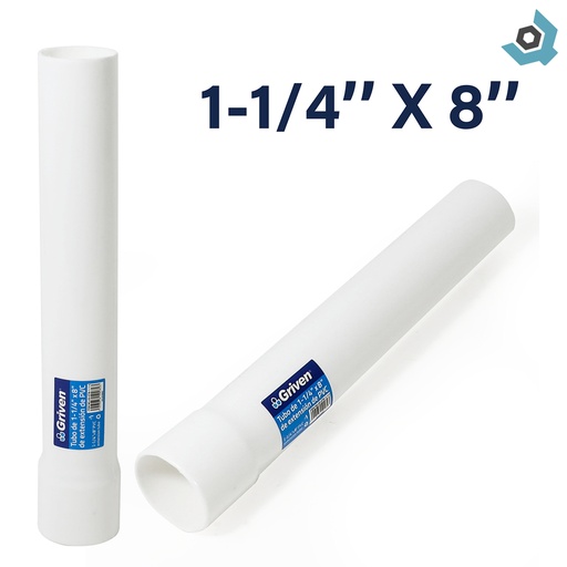 [12619] TUBO DE EXTENSION PVC 1 1/4" X 8" GRIVEN