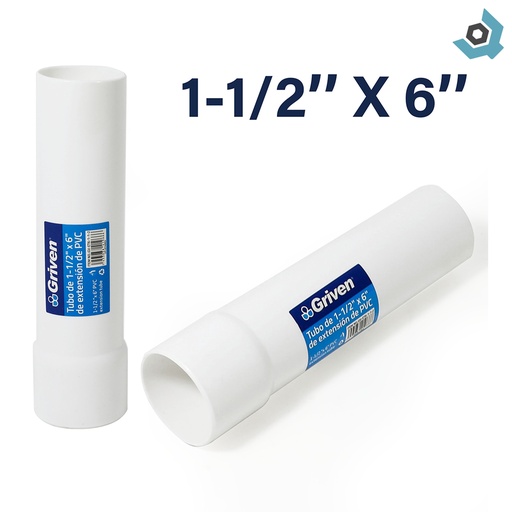 [12622] TUBO DE EXTENSION PVC 1 1/2" X 6" GRIVEN